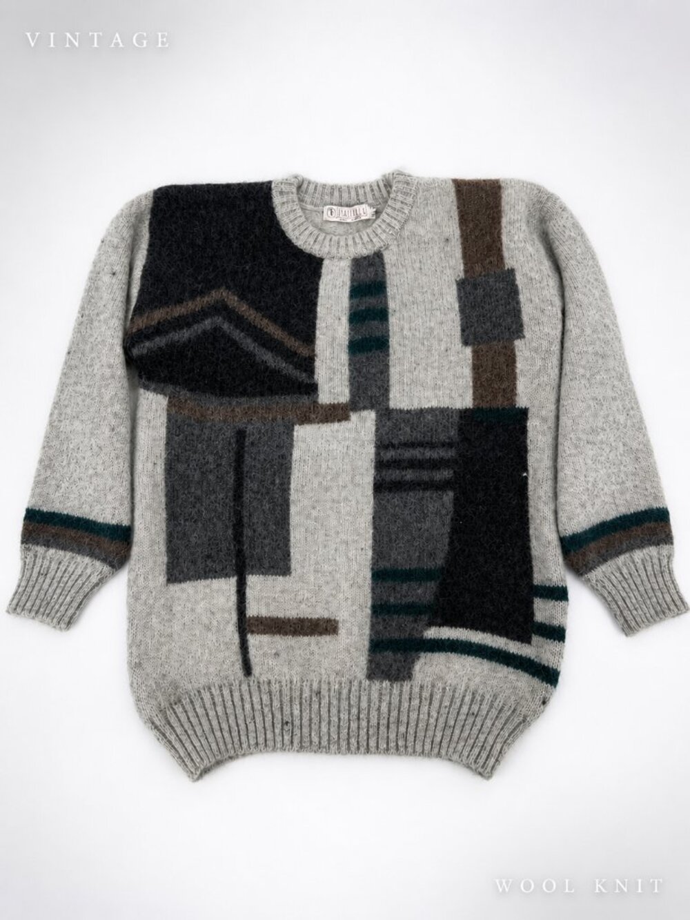 Vintage Casablanca Oswal Knit 75% Wool Abstract Sweater XL